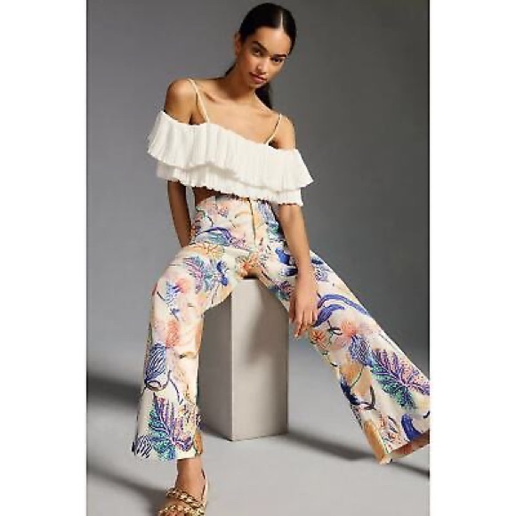 Anthropologie Maeve Floral Patterned Pants - Picture 6 of 7